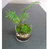 Terrarium jungle palmier fougère fittonia figurine tigre